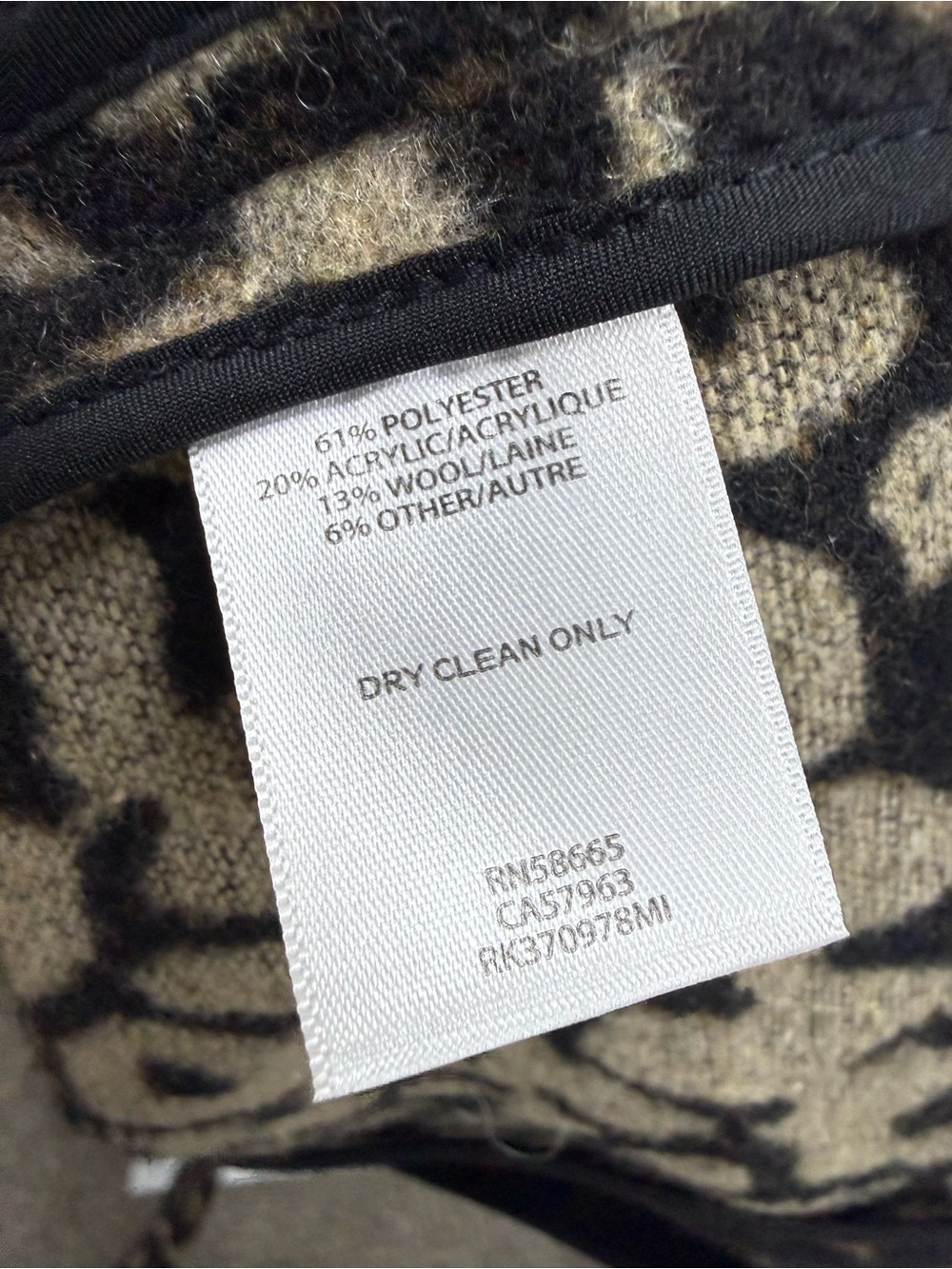 Free Press Leopard Print Long Coatigan/Duster/Jacket in Black & Brown - Picture 6 of 8